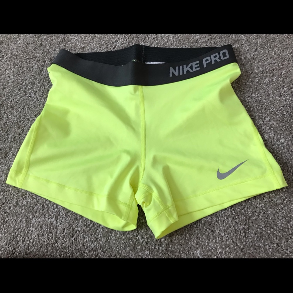 Nike Pro Dri-Fit 3” Shorts - Medium- Neon Yellow NWOT